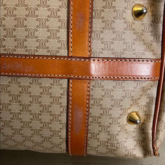 Celine Brown and Tan Monogram Boston Bag - Picture 9 of 13